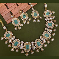 Arham Premium Gold Plated Designer Heavy Polki Kundan Necklace Set