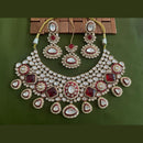 Arham Premium Gold Plated Designer Heavy Polki Kundan And Meenakari Necklace Set