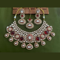 Arham Premium Gold Plated Designer Heavy Polki Kundan And Meenakari Necklace Set