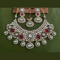 Arham Premium Gold Plated Designer Heavy Polki Kundan And Meenakari Necklace Set