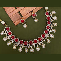 Arham Premium Gold Plated Designer Heavy Polki Kundan Necklace Set