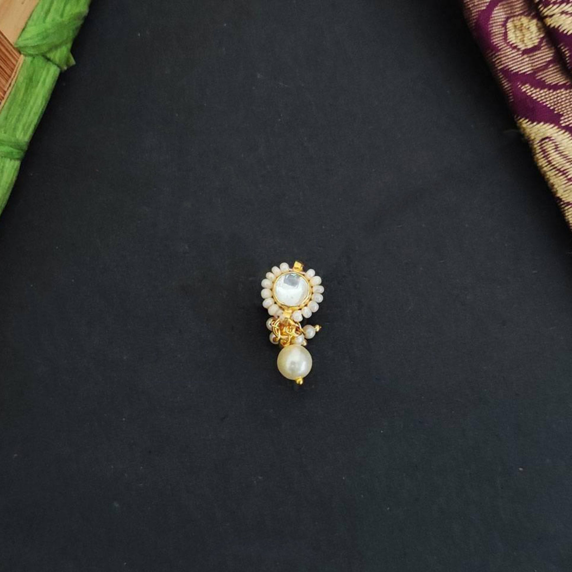 Js Fashion  High Gold Polish Designer Fancy Style Kundan Nath