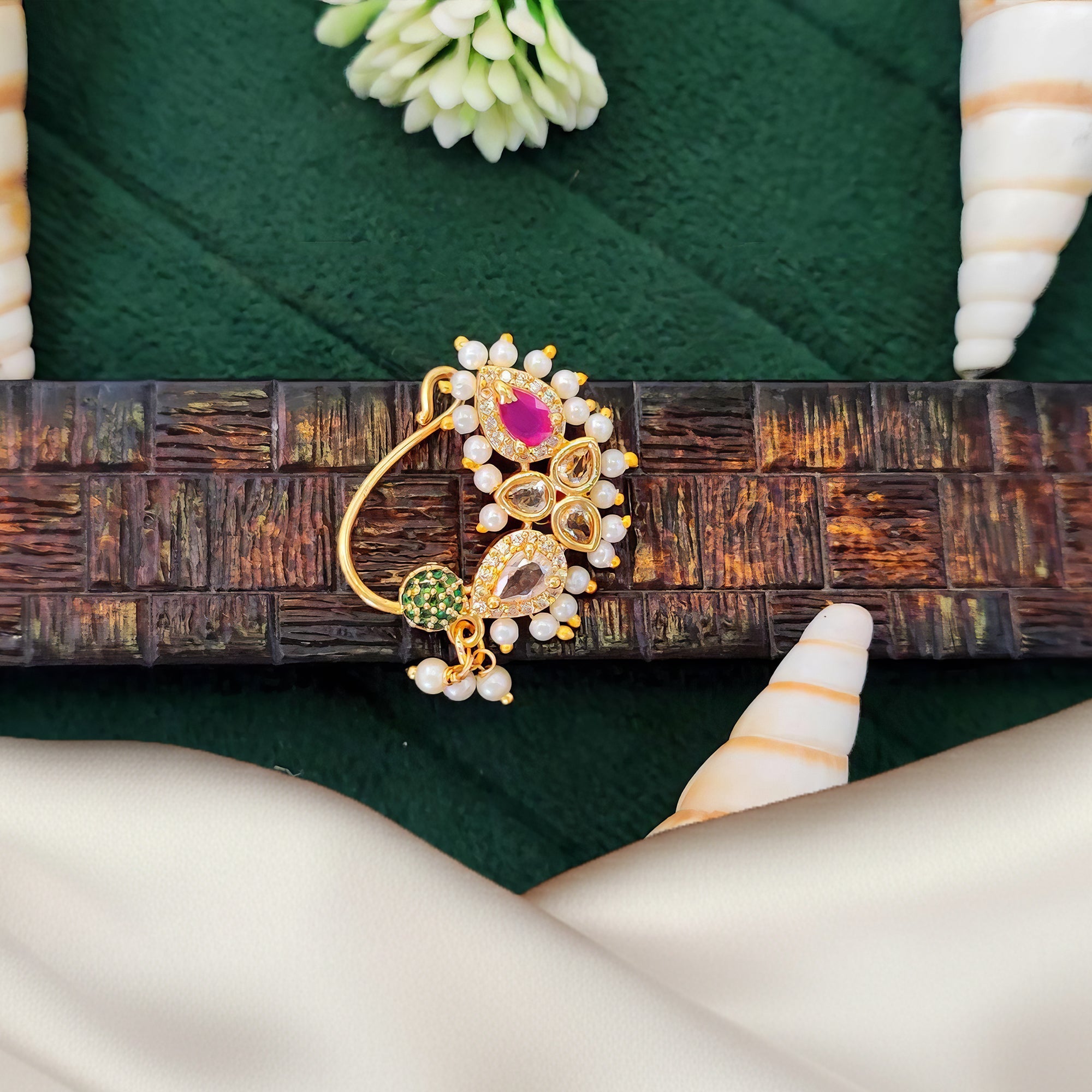 Js Fashion Temple Style Antique Nath Fancy Designer Nose Ring