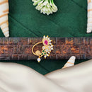 Js Fashion  Ethnic Floral Motif Antique Nath Pearl Hanging