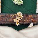 Js Fashion  Antique Geometric Stone Designer Nath with Pearl Drop