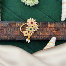 Js Fashion  Antique Geometric Stone Designer Nath with Pearl Drop