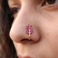 Js Fashion Antique Floral Design Nath in High Gold Finish