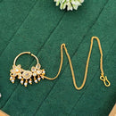 Js Fashion  Premium Antique Finish Pearl Drop Nath Jewelry