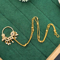 Js Fashion  Ethnic Designer Nose Ring with Decorative Chain