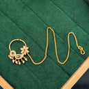 Js Fashion  Floral Antique Bridal Nath with Pearl Drop Chain