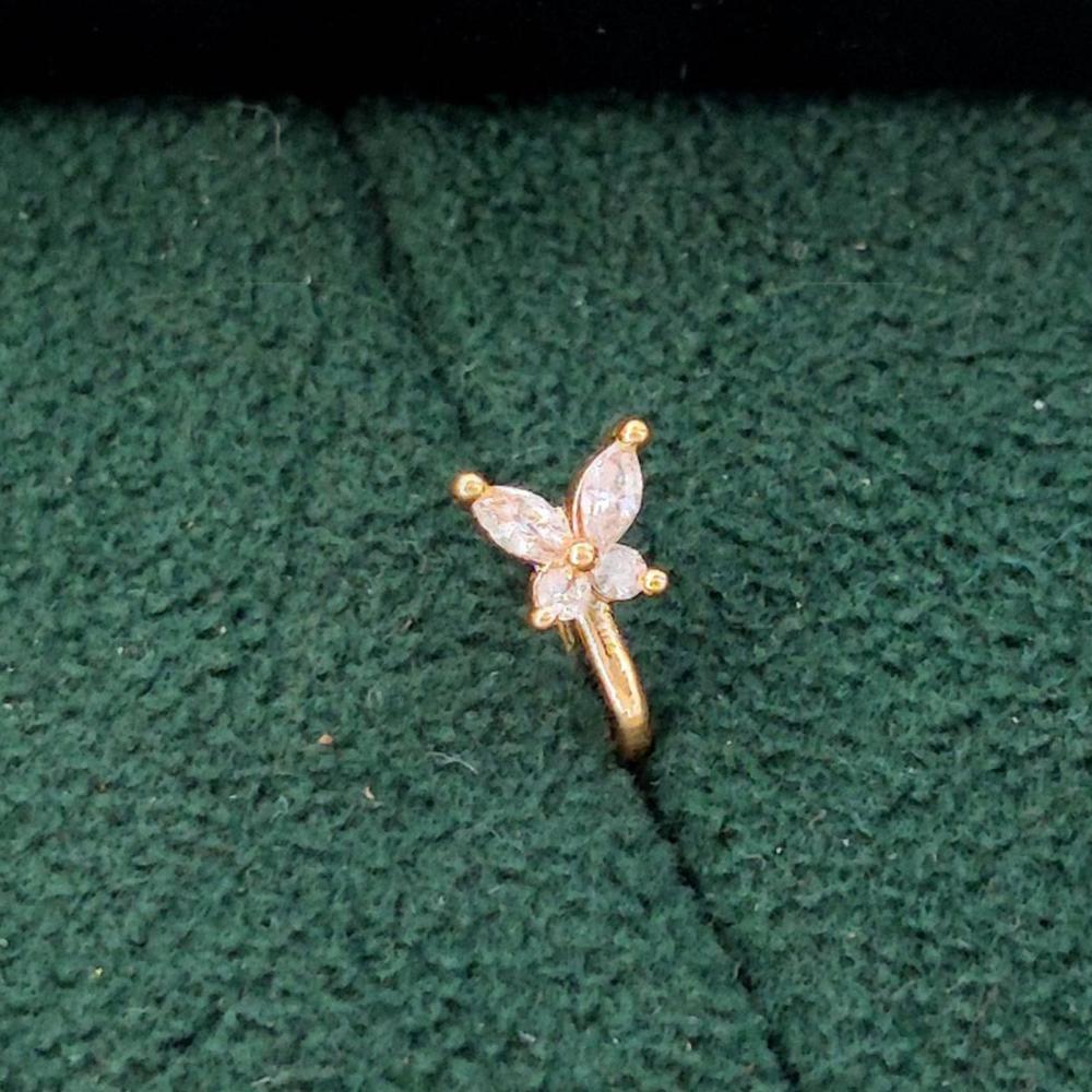 Js Fashion  Elegant Butterfly Design Nath Stone Studded Nose Ring