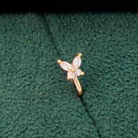 Js Fashion  Elegant Butterfly Design Nath Stone Studded Nose Ring