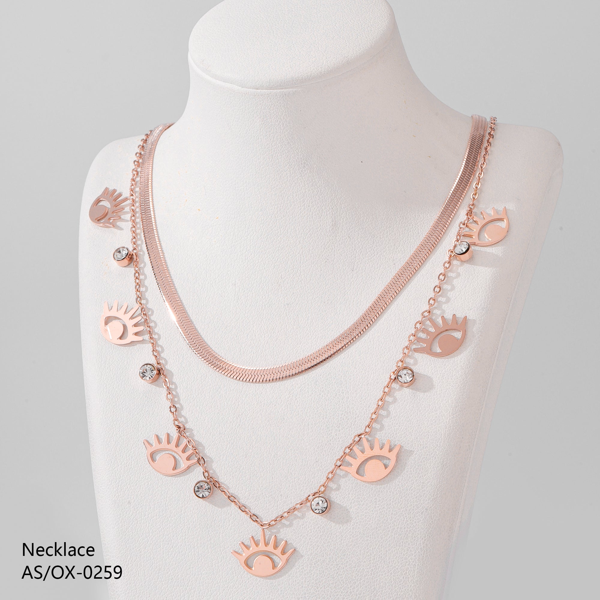 Tarohi JewelsStainless Steel Bag Shape Inside Moving Cubic zirconia Necklace - STNK 5002