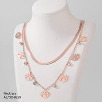 Tarohi Jewels Stainless Steel Evil Eye Dual Layer Necklace - STNK 5177