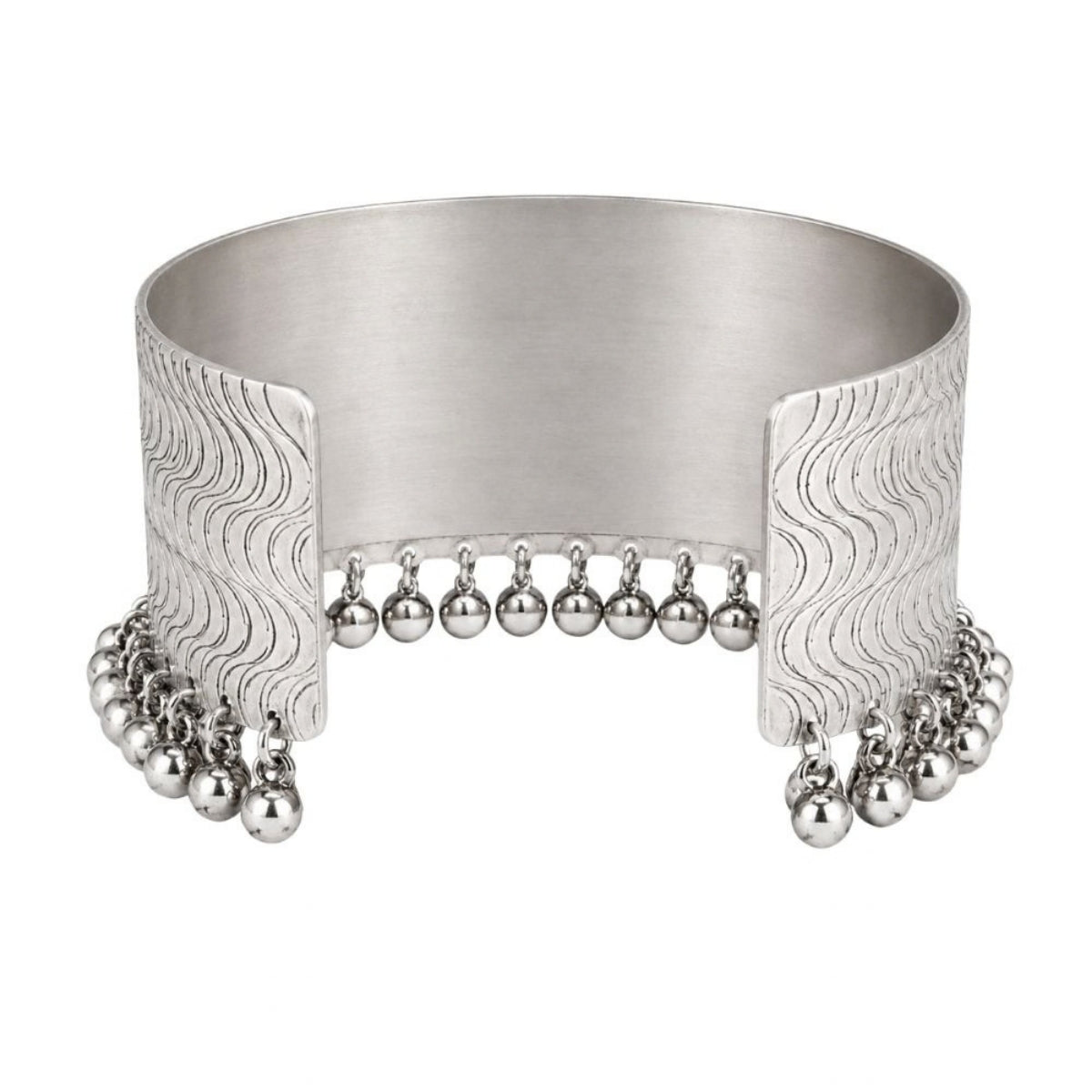 Etnico Traditional Navratri Ethnic Silver Oxidised Plated Adjustable Ghungroo Cuff Kada Bracelet for Women