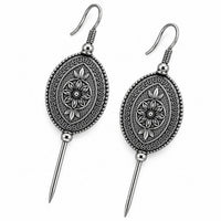 Etnico Navratri Traditional Oxidised Silver Plated Bugadi Ear Cuff Earrings for Women & Girls