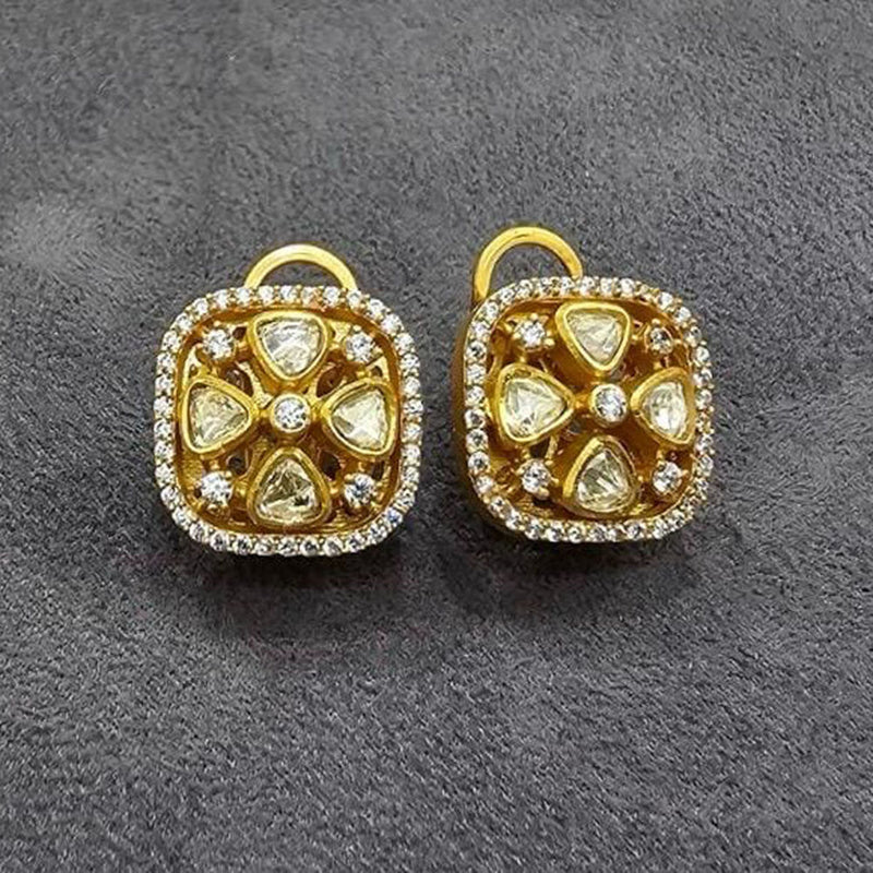 JewelTreeTz Gold Plated Original Mosanite Gold Plated Studs