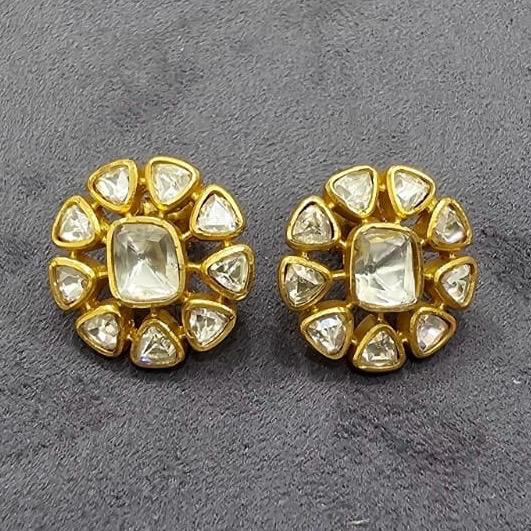 JewelTreeTz Gold Plated Original Mosanite Gold Plated Studs