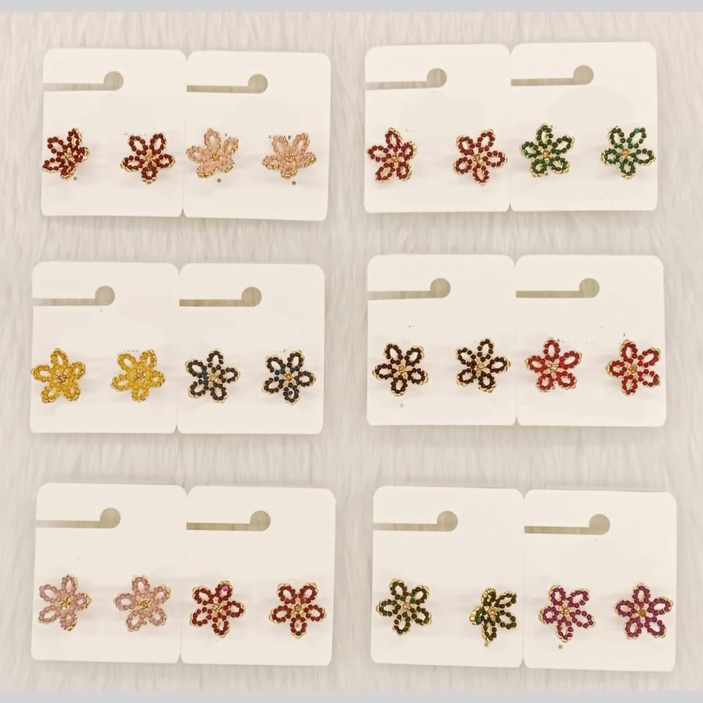 Dhwani Minimal Austrian Stone Stud Earrings 