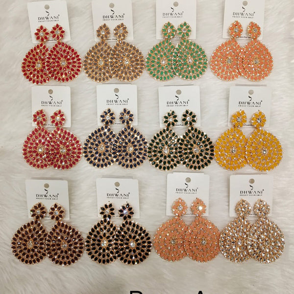Dhwani Rose Gold Plated Dangler Earrings (Assorted Color)