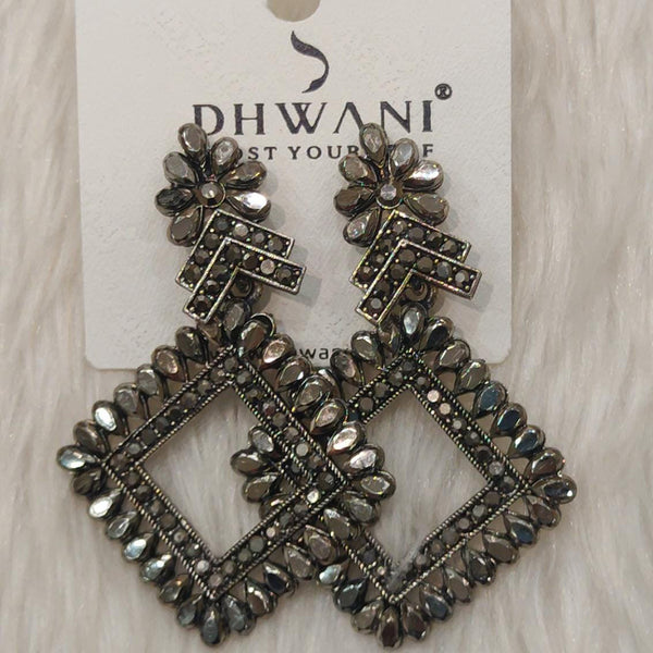 Dhwani Black Plated Austrian Stone Dangler Earrings