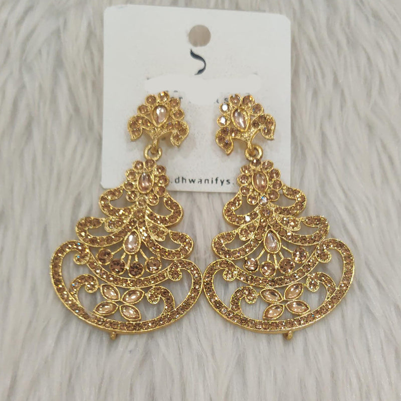 Dhwani Gold Plated Austrian Stone Dangler Earrings