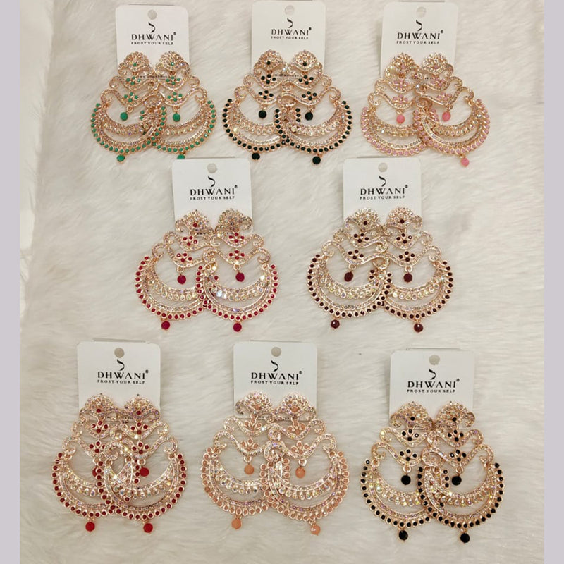Dhwani Rose Gold Plated Dangler Earrings (Assorted Color)