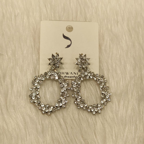 Dhwani Silver Plated Austrian Stone Dangler Earrings