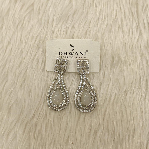 Dhwani Silver Plated Austrian Stone Dangler Earrings