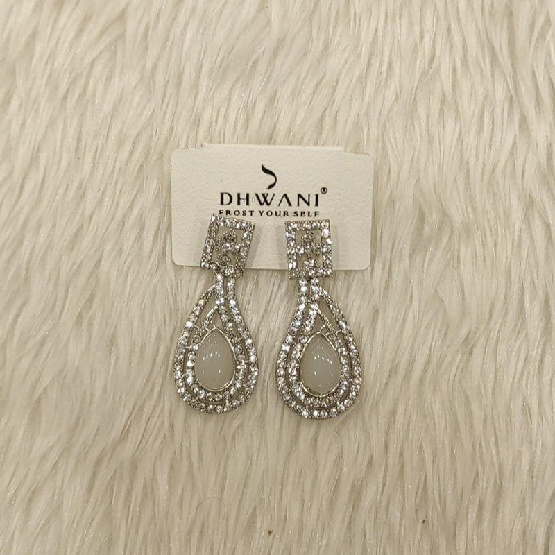 Dhwani Silver Plated Austrian Stone Dangler Earrings