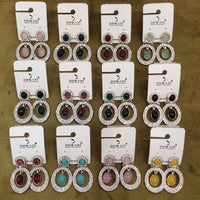 Dhwani Royal Kundan And Austrian Statement Pack of 12 Dangler Earrings