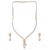 Sian 2 Tone Plated American Diamond Necklace Set