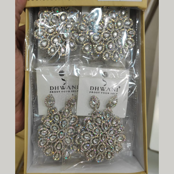 Dhwani Silver Plated Austrian Stone Dangler Earrings