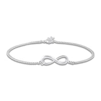 Mahi Silver-Tone Infinity Payal Anklet for Women | Minimal Chain Anklet with Lobster Clasp Adjustable Size (PL1100141R)