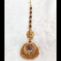 Lalso Lifestyle Elegant Pota Stone And Pearl Maangtikka for Women