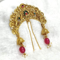 Lalso Lifestyle Designer Hair Jewellery Hair Accessories Aambada Khopa Veni Bun Brooch Juda Pin Hair Pin For Women 