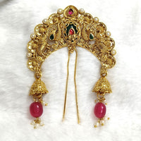 Lalso Lifestyle Designer Hair Jewellery Hair Accessories Aambada Khopa Veni Bun Brooch Juda Pin Hair Pin For Women