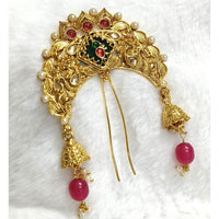 Lalso Lifestyle Designer Hair Jewellery Hair Accessories Aambada Khopa Veni Bun Brooch Juda Pin Hair Pin For Women 