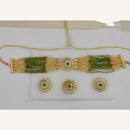 Midas Touch Glam Kundan Stone And Pearl Choker Necklace Set