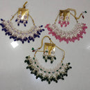 Midas Touch Glam Kundan Stone And Beaded Choker Necklace Set  (Assorted Designs)