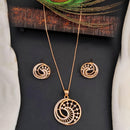 Js Fashion Rose Gold Stylish Austrian Stone Chain Pendant Set
