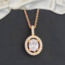 Js Fashion Stylish Rose Gold Finish Crystal Stone Chain Pendant Set