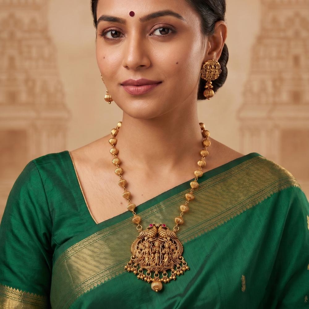 Js Fashion  Beautiful Designer Rajwadi Polish Fancy Style Pendant Set