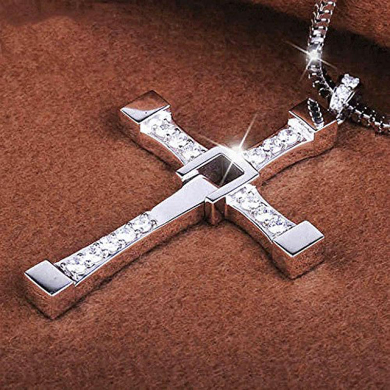 Darshana Jewels Religious Cross Crystal Stone Chain Pendant