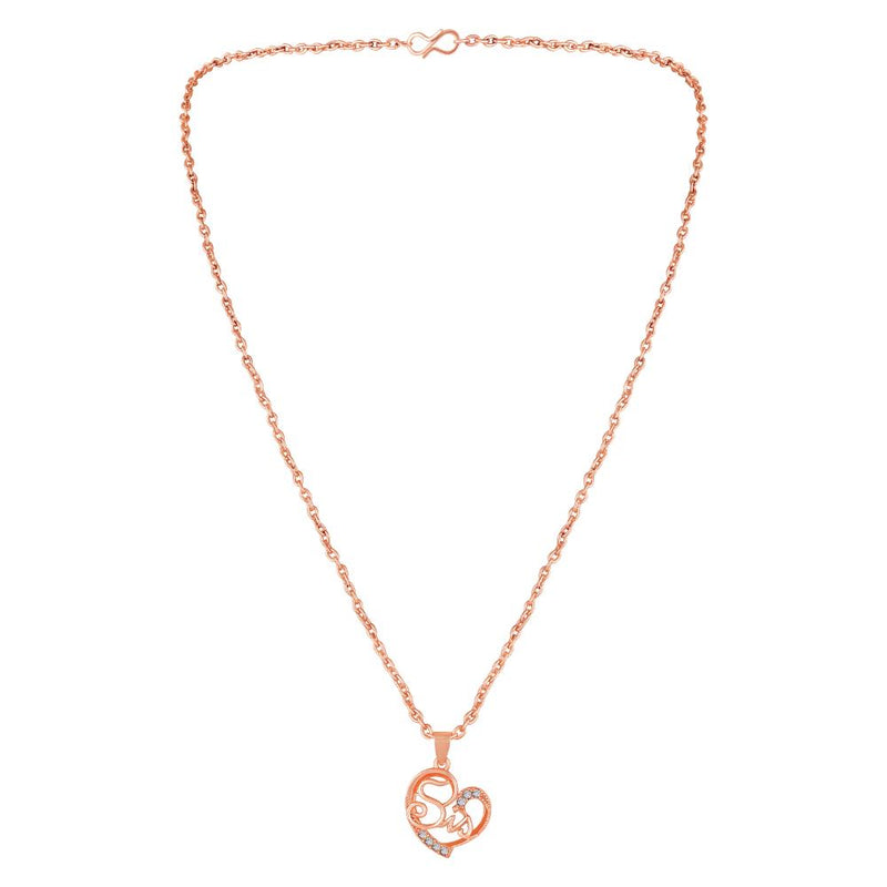 Mahi Sis Engraved in Heart Pendant Necklace with Chain for Sister (PS1101923Z)