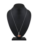 Mahi Swan-Shaped Pendant Necklace with Orange Monalisa Catseye Marquise Stones on Silver-Tone Chain | Elegant Daily & Party Wear for Women (PS1101962ROrg)