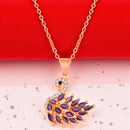 Mahi Swan-Shaped Pendant Necklace with Purple Monalisa Catseye Marquise Stones on Silver-Tone Chain | Elegant Daily & Party Wear for Women (PS1101963ZPur)