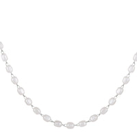Mahi Lightweight Elegant White Artificial Pearl & Silver-Toned Necklace for Women (PS1101966R)