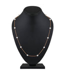 Mahi Elegant Rose Gold Plated Minimal Beaded Chain Necklace Stylish Neck Chain for Women (PS1101970Z)