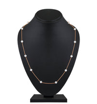 Mahi Elegant Rose Gold Plated Minimal Beaded Chain Necklace Stylish Neck Chain for Women (PS1101970Z)